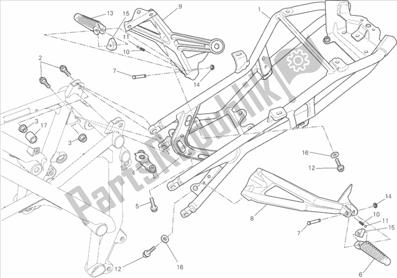 Toutes les pièces pour le Cadre Arrière du Ducati Streetfighter 848 USA 2015